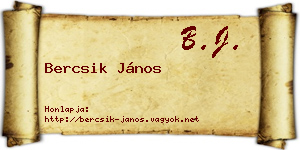 Bercsik János névjegykártya