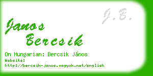 janos bercsik business card