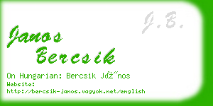 janos bercsik business card